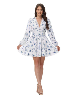 Vestido Floral Elegante Falda Ligera