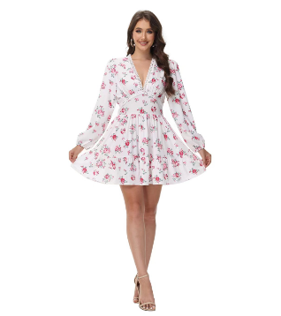 Vestido Floral Elegante Falda Ligera
