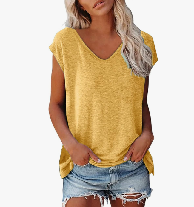 Blusa ligera de mujer con escote en V estilosa