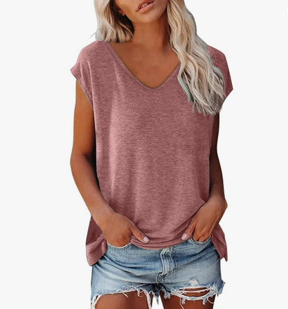 Blusa ligera de mujer con escote en V estilosa