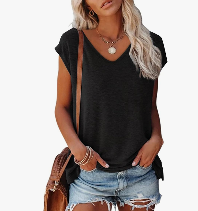 Blusa ligera de mujer con escote en V estilosa