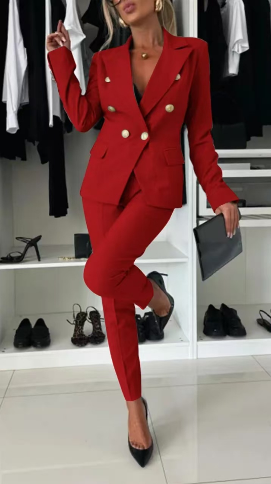 Traje chaqueta mujer elegante rosa