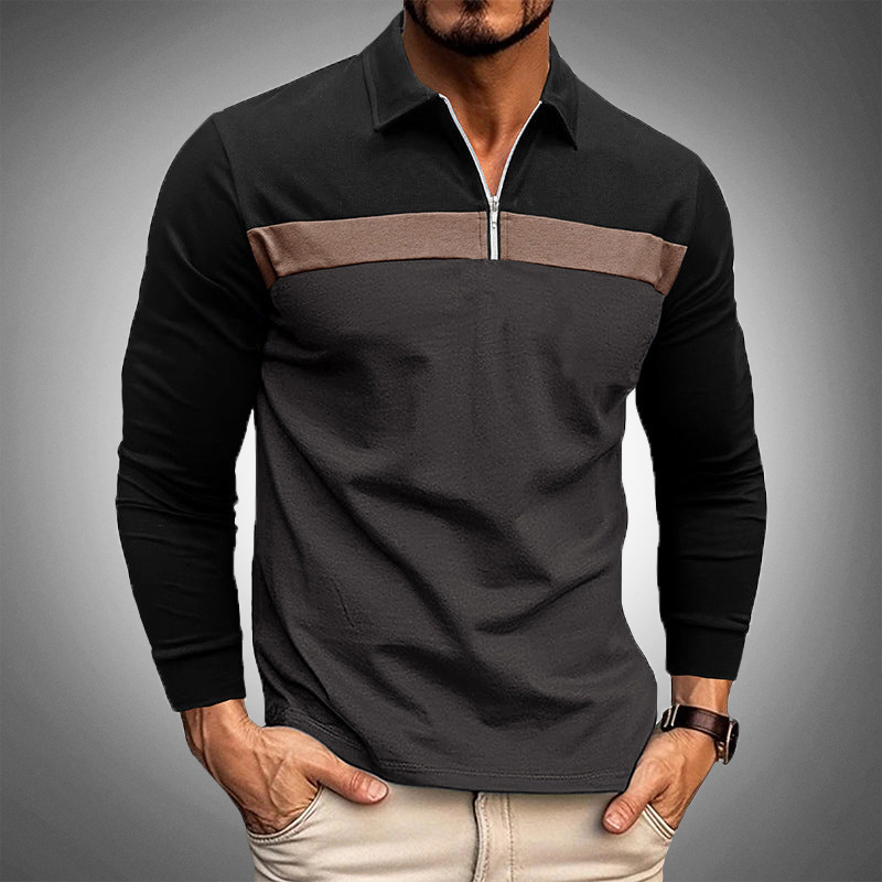 Polo manga larga casual con cierre - Vestiria