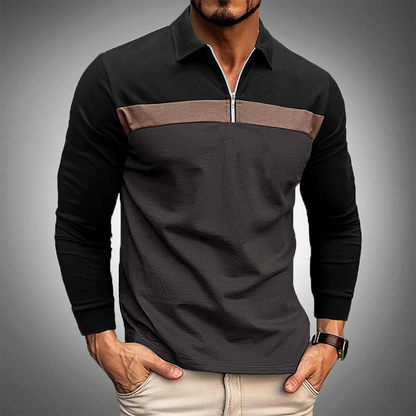 Polo manga larga casual con cierre - Vestiria