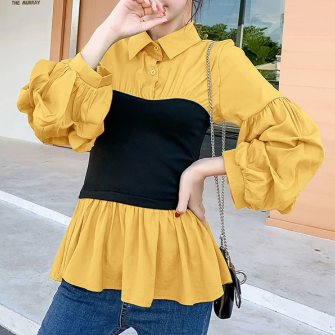 Blusa Elegante con Mangas Voladas - Vestiria