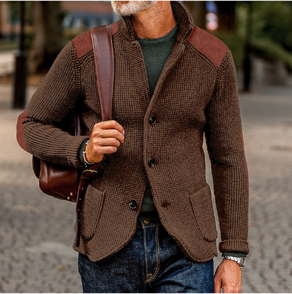 Chaqueta de punto cómoda con botones hombre