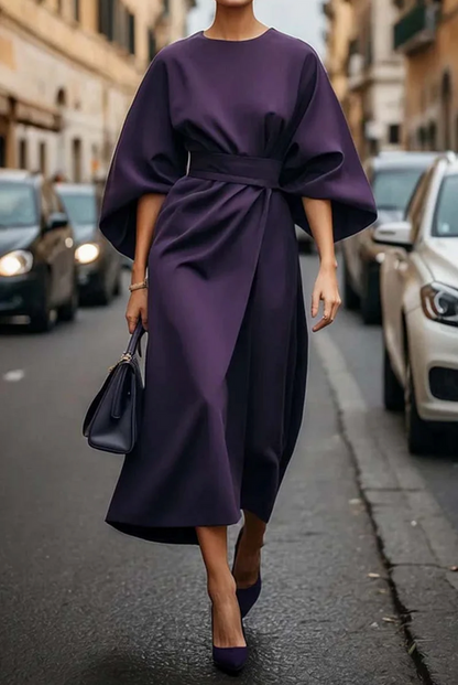 Vestido Mujer Estilo Clásico con Mangas Amplias
