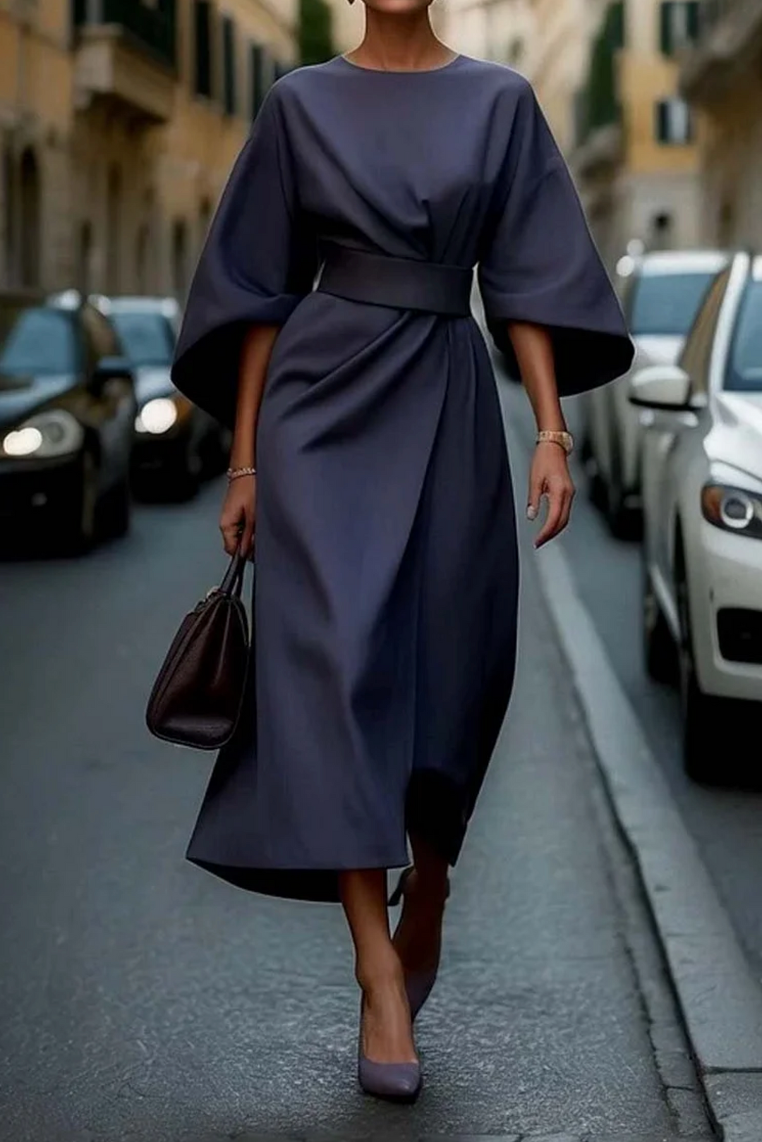 Vestido Mujer Estilo Clásico con Mangas Amplias - Vestiria