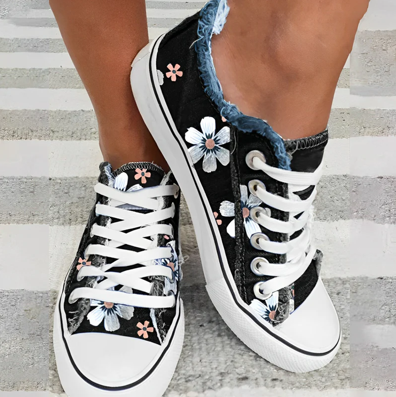 Zapatillas Mujer Deportivas Estampado Floral Modernas - Vestiria
