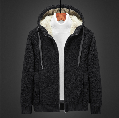 Chaqueta Polar Hombre Capucha Cremallera Relajada - Vestiria