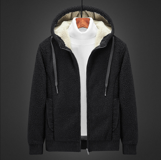 Chaqueta Polar Hombre Capucha Cremallera Relajada - Vestiria