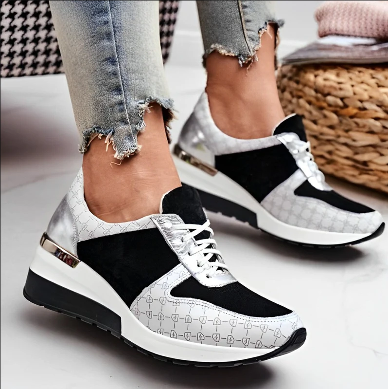 Zapatilla Deportiva Con Cuña y Cierre Rápido