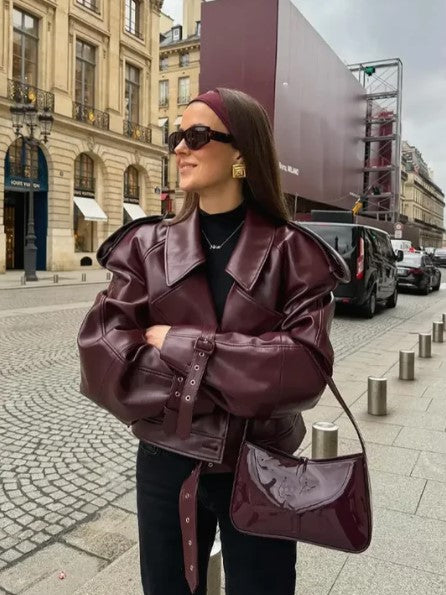 Chaqueta Cuero Mujer Otoño Invierno Corta - Vestiria