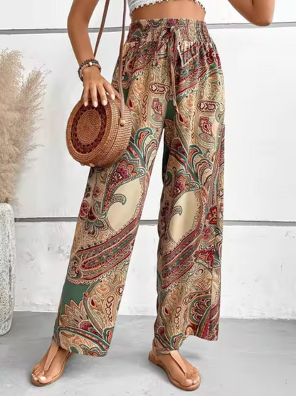 Pantalones Boho anchos con estampado floral