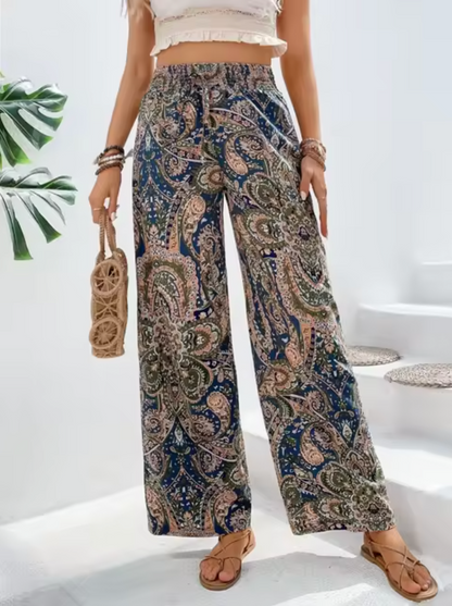 Pantalones Boho anchos con estampado floral