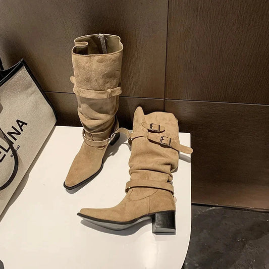 Botas Cuero Tobilleras Estilo Montaña - Vestiria