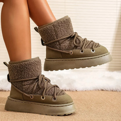 Botas Cuero Forradas Peluche Invierno
