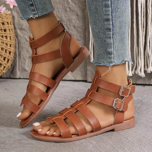 Sandalias Cuero Flexibles Femeninas - Vestiria