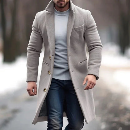 Chaquetón de lana cálido y elegante hombre