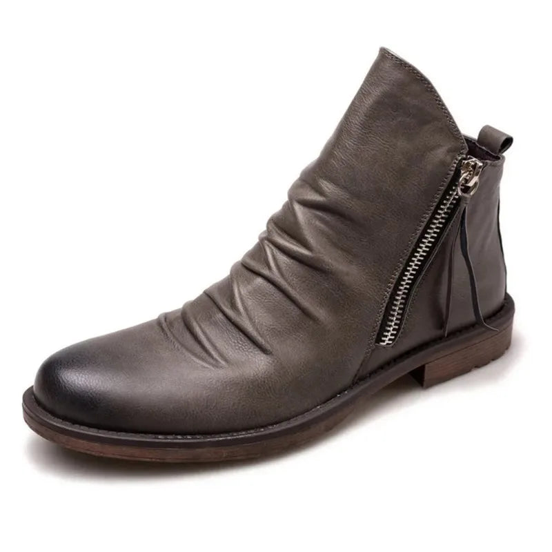 Botas de cuero hombre con cierre lateral