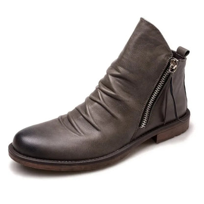 Botas de cuero hombre con cierre lateral
