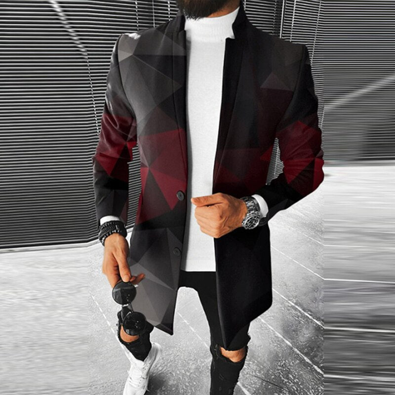 Chaqueta Hombre Estilo Urbano Geométrico