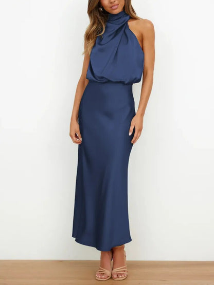 Vestido Noche Glamouroso Mujer Satén