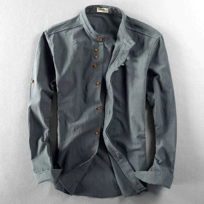 Camisa Manga Larga Estilo Japonés para Hombre