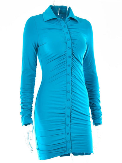 Vestido Cigarette con Cierre Botones Elegante