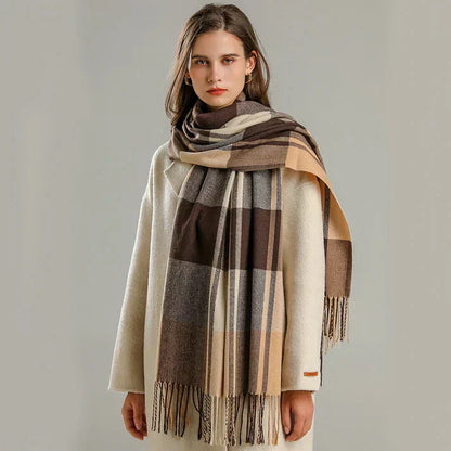 Bufanda Cuadros Elegante Invierno