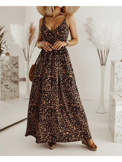 Vestido Largo Estampado Leopardo Glamouroso - Vestiria