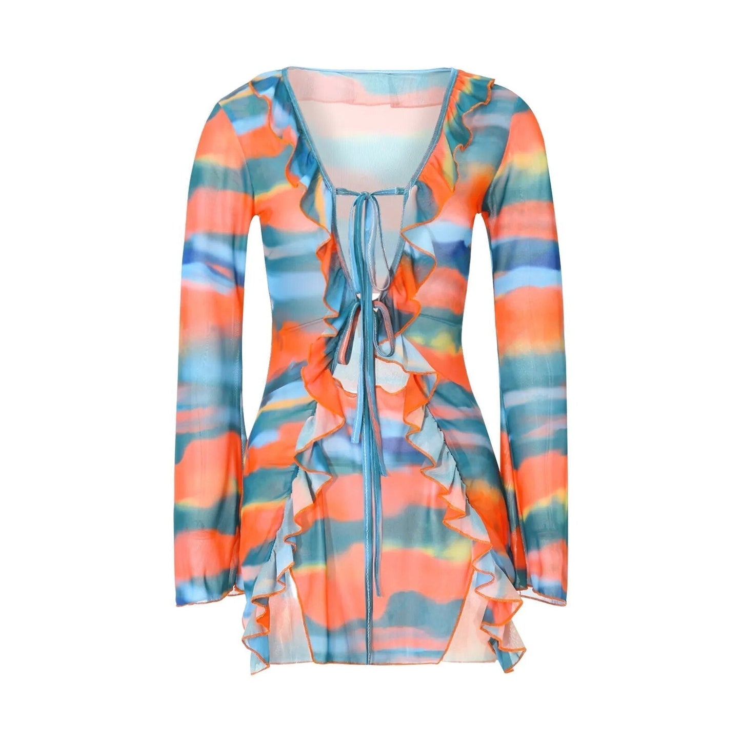 Vestido Corto Mujer Manga Larga Elegante