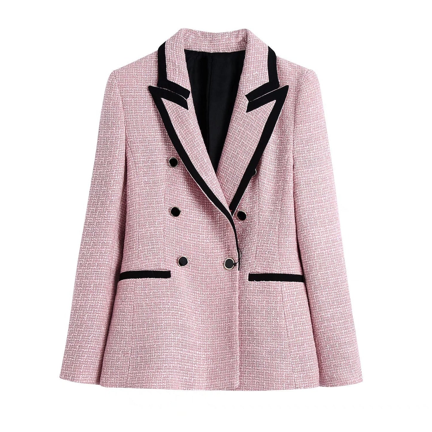 Chaquetón Mujer Elegante Contraste Moderno