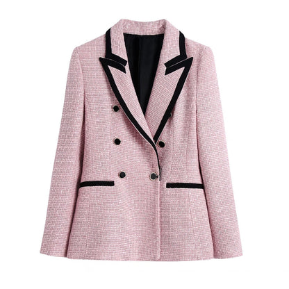 Chaquetón Mujer Elegante Contraste Moderno