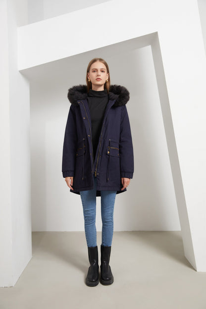 Chaquetón Mujer Piel Imitación Cuello Alto - Vestiria