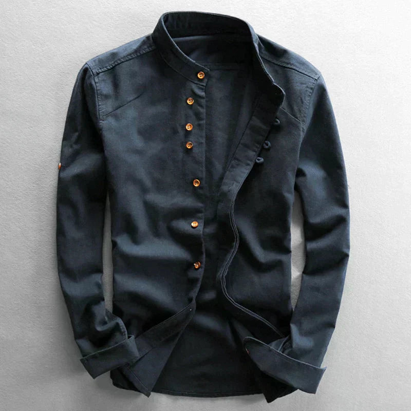 Camisa Manga Larga Estilo Japonés para Hombre - Vestiria
