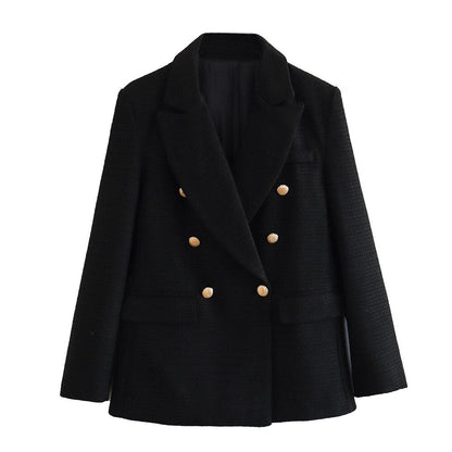 Chaquetón Mujer Elegante Contraste Moderno