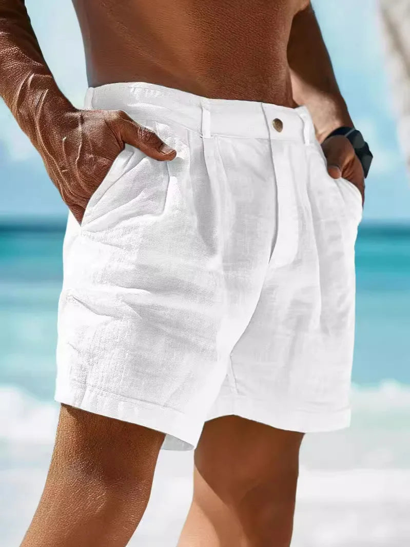 Pantalones Cortos Lino Frescos Estilo Verano
