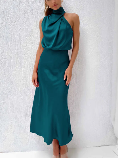 Vestido Noche Glamouroso Mujer Satén