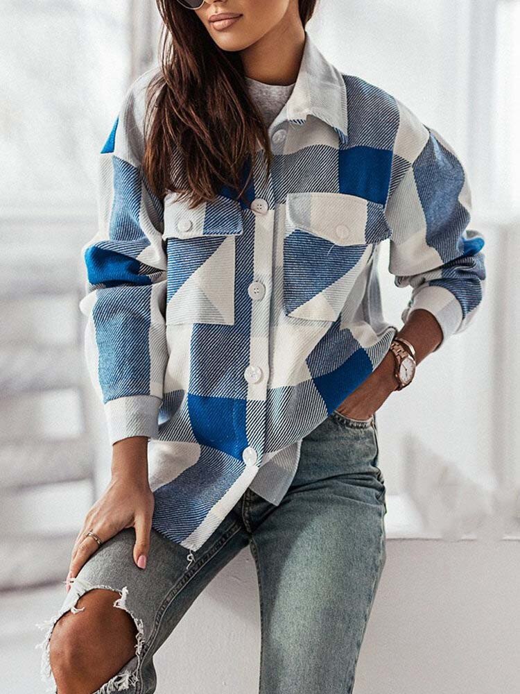 Blusa Cuadros Estilosa Mujer
