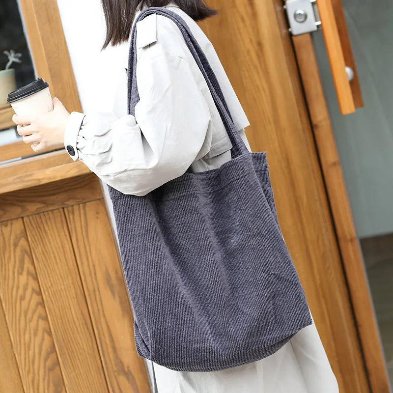 Bolso de Pana Natural con Estilo Rústico