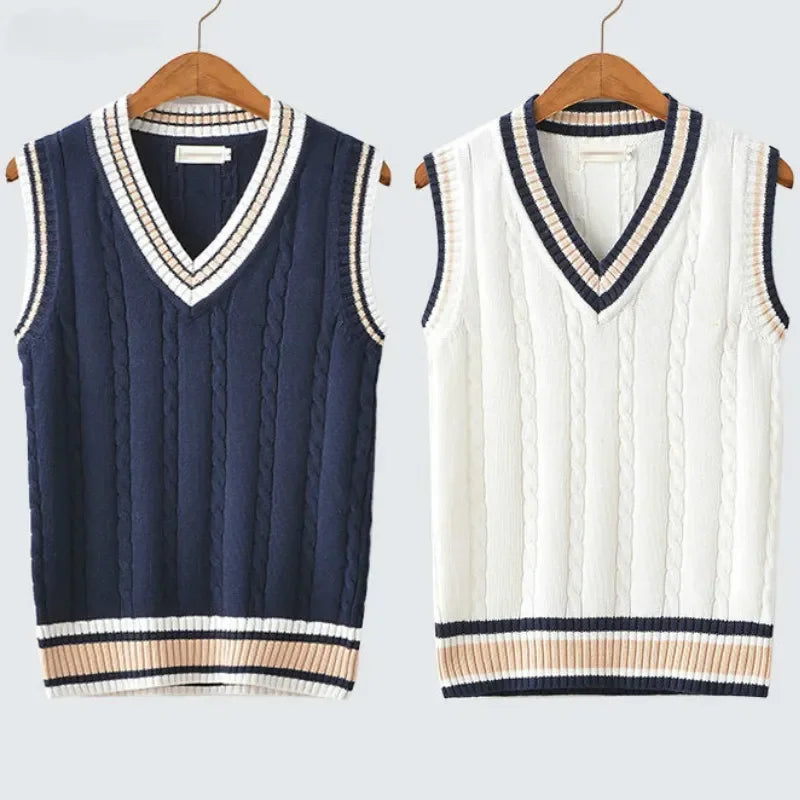 Chaleco Punto Grueso Cuello V Masculino - Vestiria