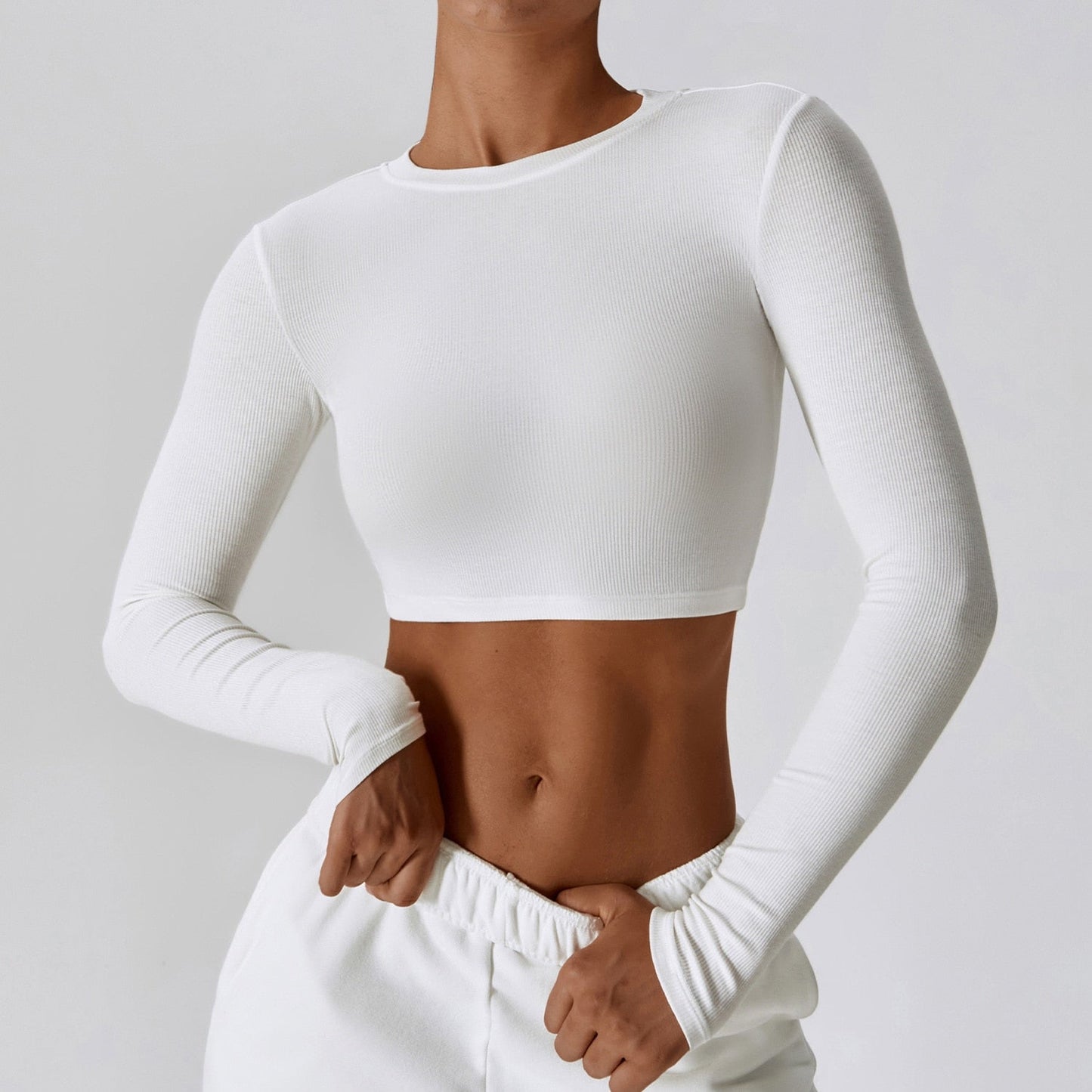 Camiseta Manga Larga Mujer Cuello Redondo