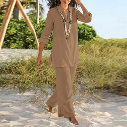 Conjunto de 2 piezas algodón natural