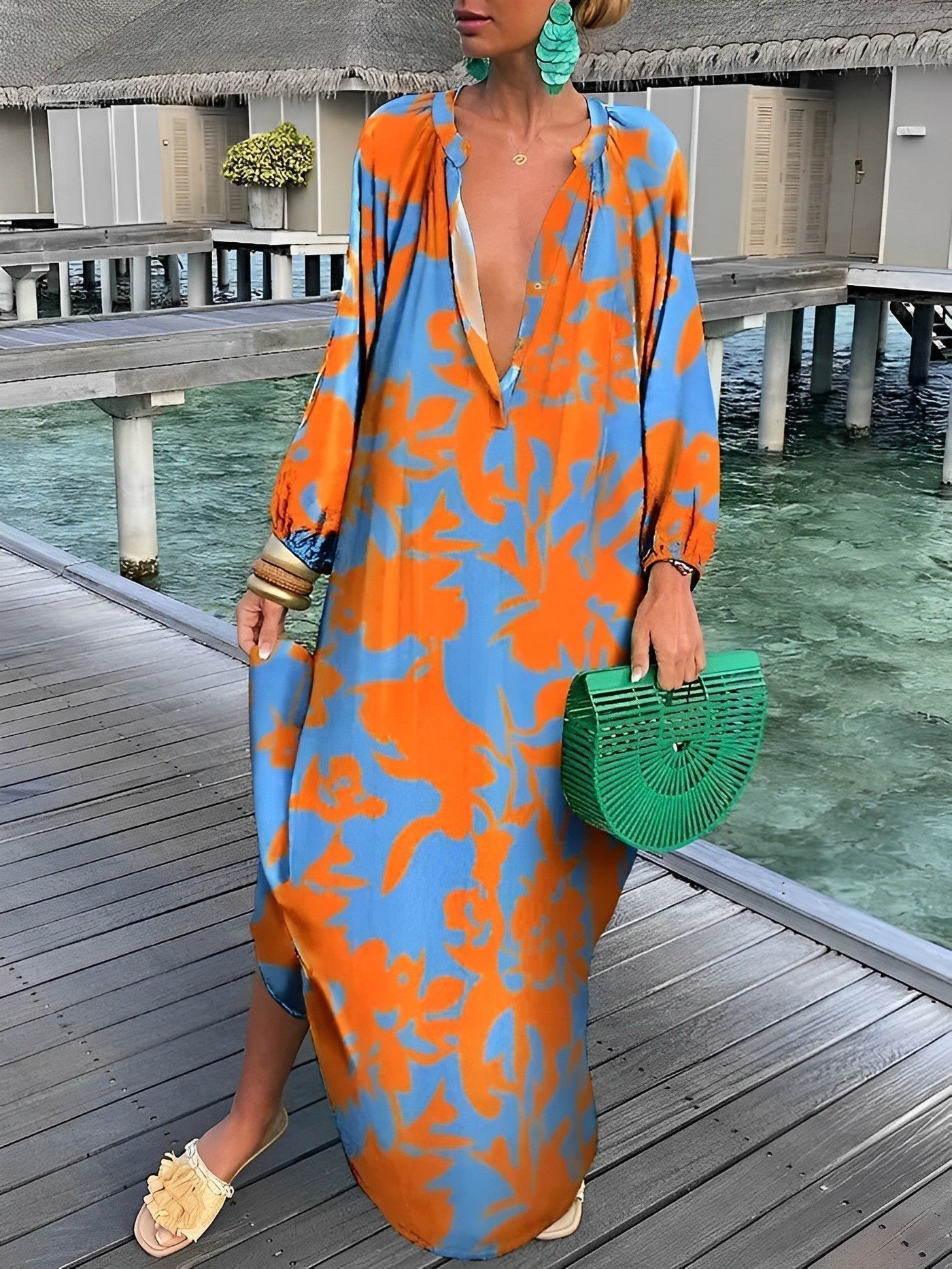 Vestido Boho Estampado Floral Grande - Vestiria