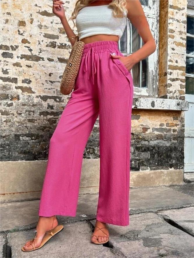 Pantalones Cómodos Cintura Alta Mujer - Vestiria