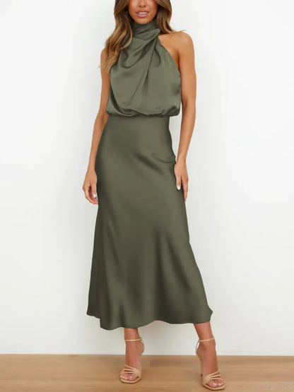 Vestido Noche Glamouroso Mujer Satén