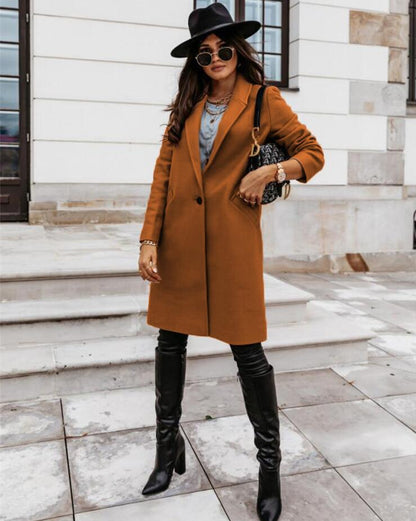 Abrigo Mujer Invierno Largo Abotonado Doble