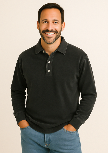 Polo Hombre Manga Larga Clásico Elegante