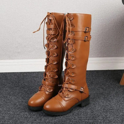 Botas Mujer Cuero Vegano Bajos con Tacón